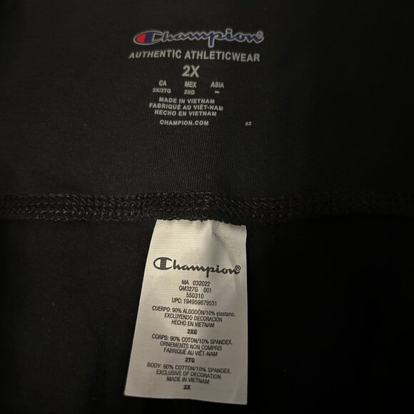 Champion Authentic Black/White Script Logo 7/8 Leggings Size 2X - Picture 5 of 7